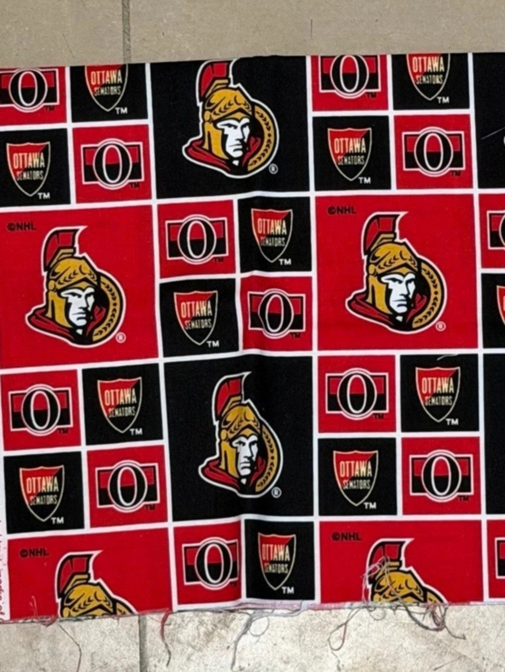Sykel Enterprises Ottawa Senators NHL Hockey Box Design Cotton Fabric Cotton